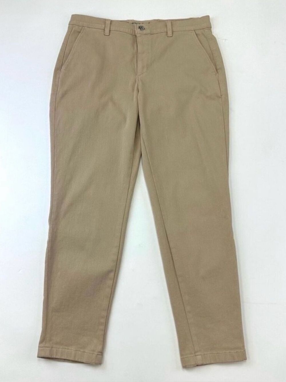 Second Yoga beige womens pants stretch cotton Size 30 pockets casual neutral